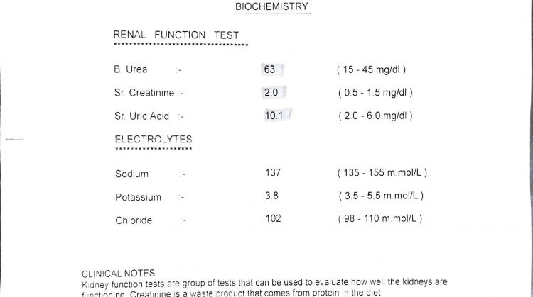 Before the treatment Renal failure